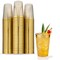 100ct. Cups Glitter-Gold Rim Plastic Disposable Glasses, Elegant Parties, Special Events, Weddings 12, 14, or 16 oz.